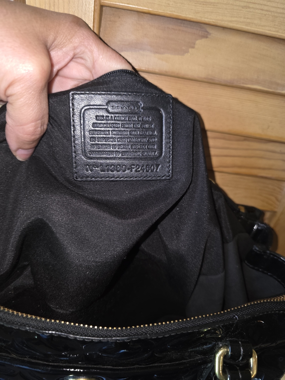Coach Patent Leather Black Tote Bag - Picture 4 of 6
